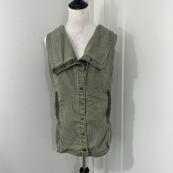 Anthropologie Marrakech XS Olive Green Tombolo Utility Vest with Pockets - Picture 4 of 13